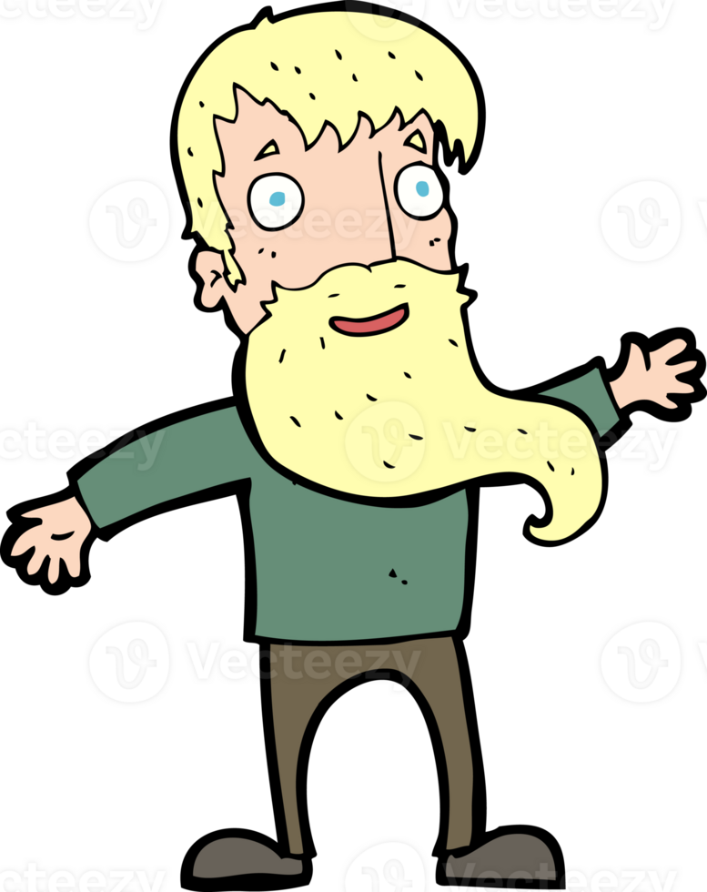cartoon man with beard waving png