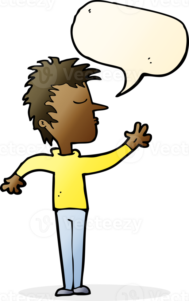 cartoon dismissive man with speech bubble png