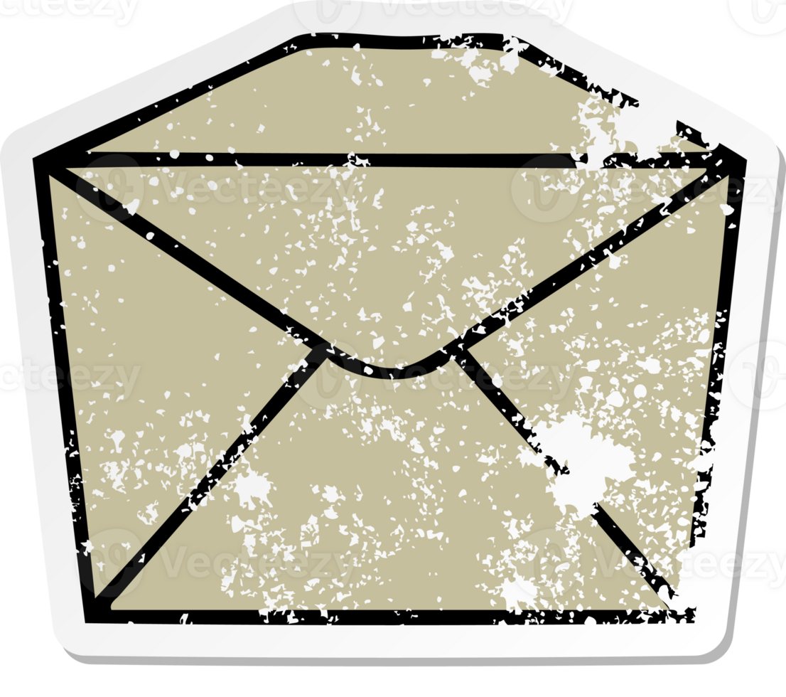 distressed sticker of a quirky hand drawn cartoon parcel png