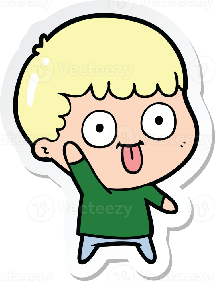 sticker of a cartoon dumb kid png