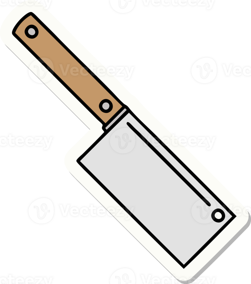 sticker of tattoo in traditional style of a meat cleaver png