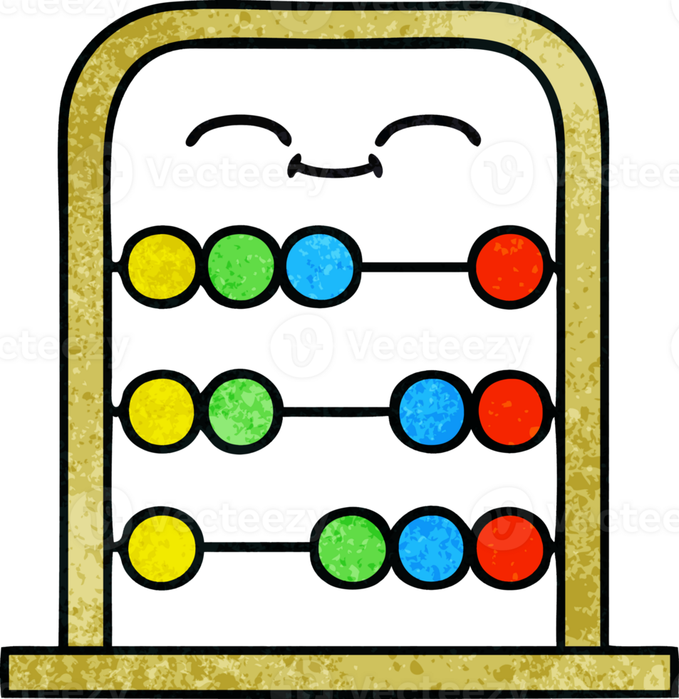 retro grunge texture cartoon of a abacus png