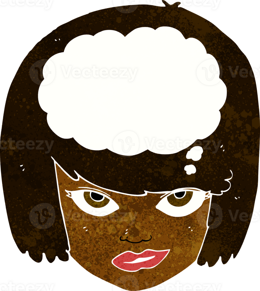cartoon woman thinking png
