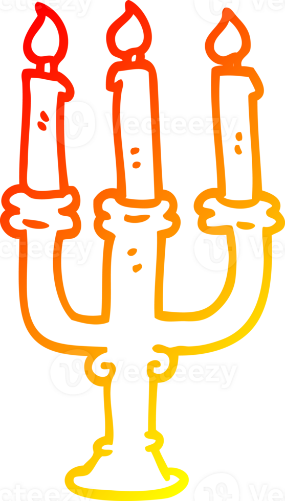 warm gradient line drawing of a cartoon candlestick holder png