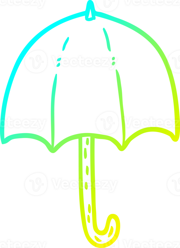 cold gradient line drawing of a open umbrella png