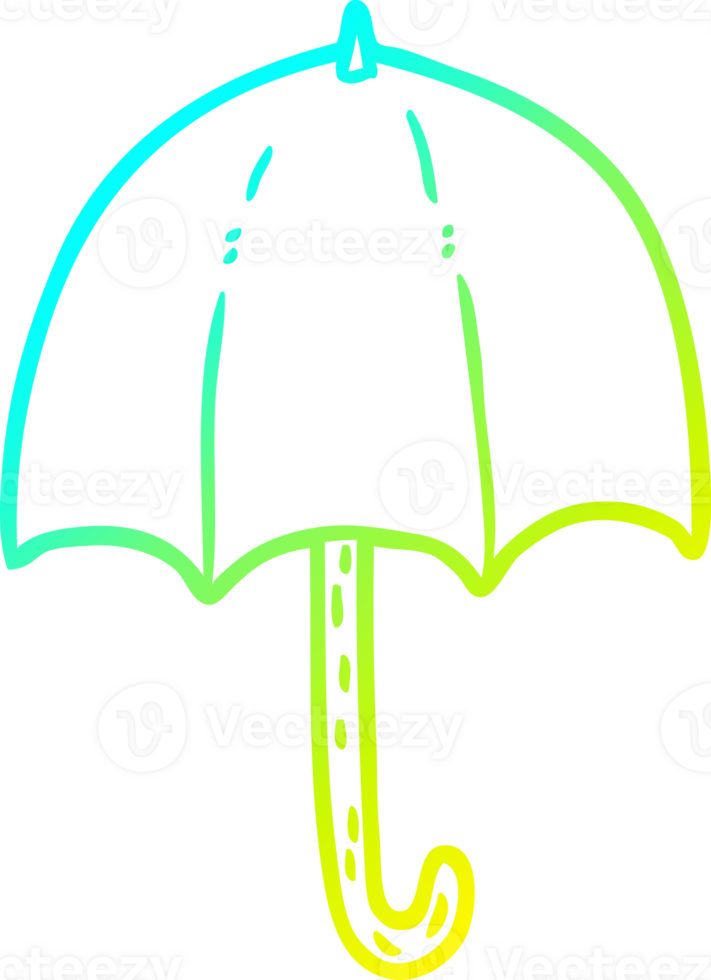 frío degradado línea dibujo de un abierto paraguas png