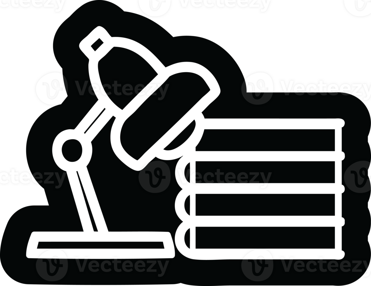 lamp and study books icon symbol png