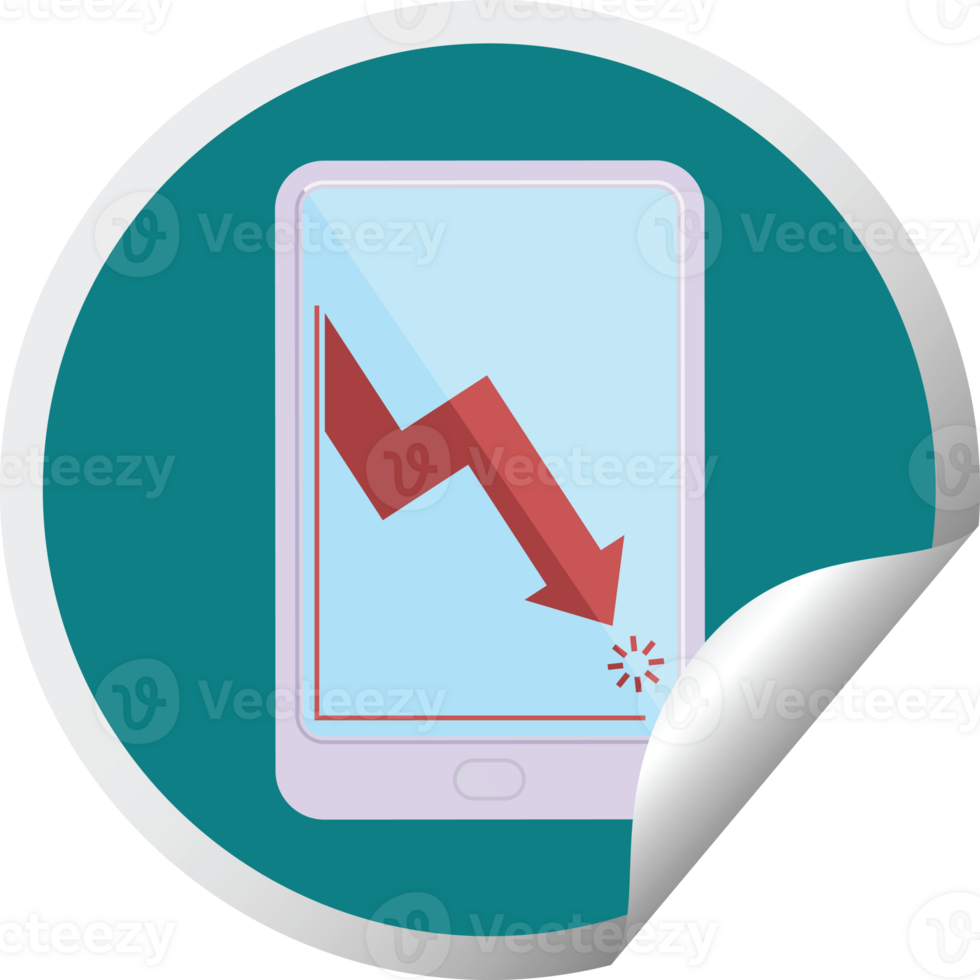 electronic tablet showing business performance graphic   illustration circular sticker png