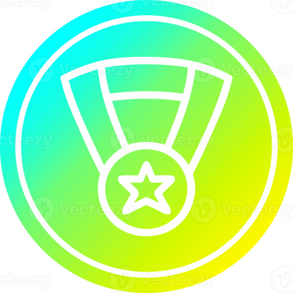medal award circular icon with cool gradient finish png