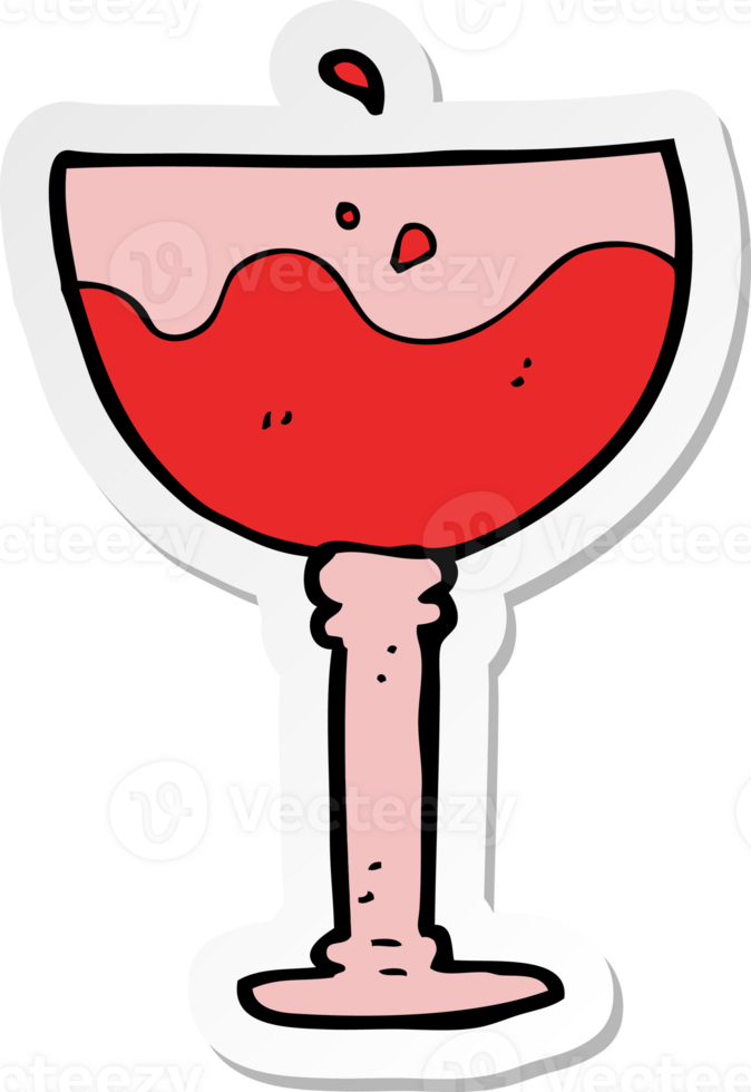 sticker of a cartoon glass of wine png