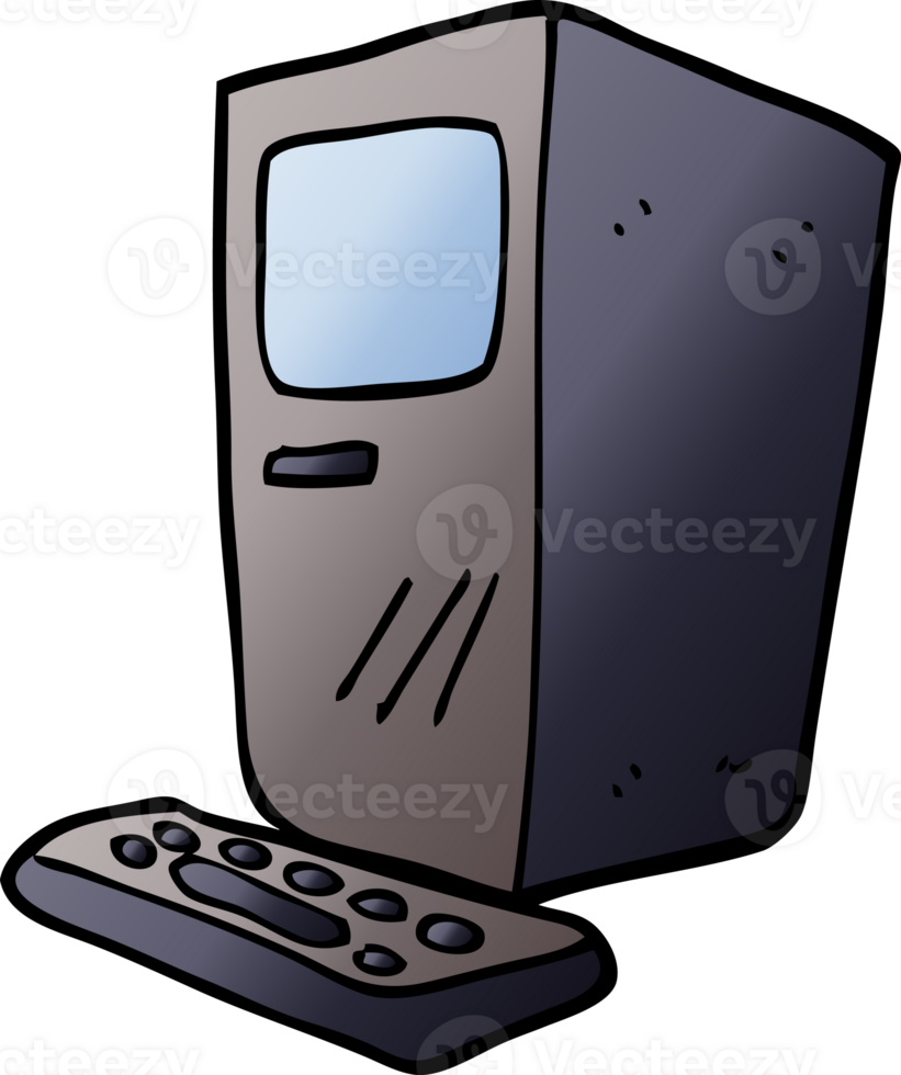 cartoon doodle computer and keyboard png