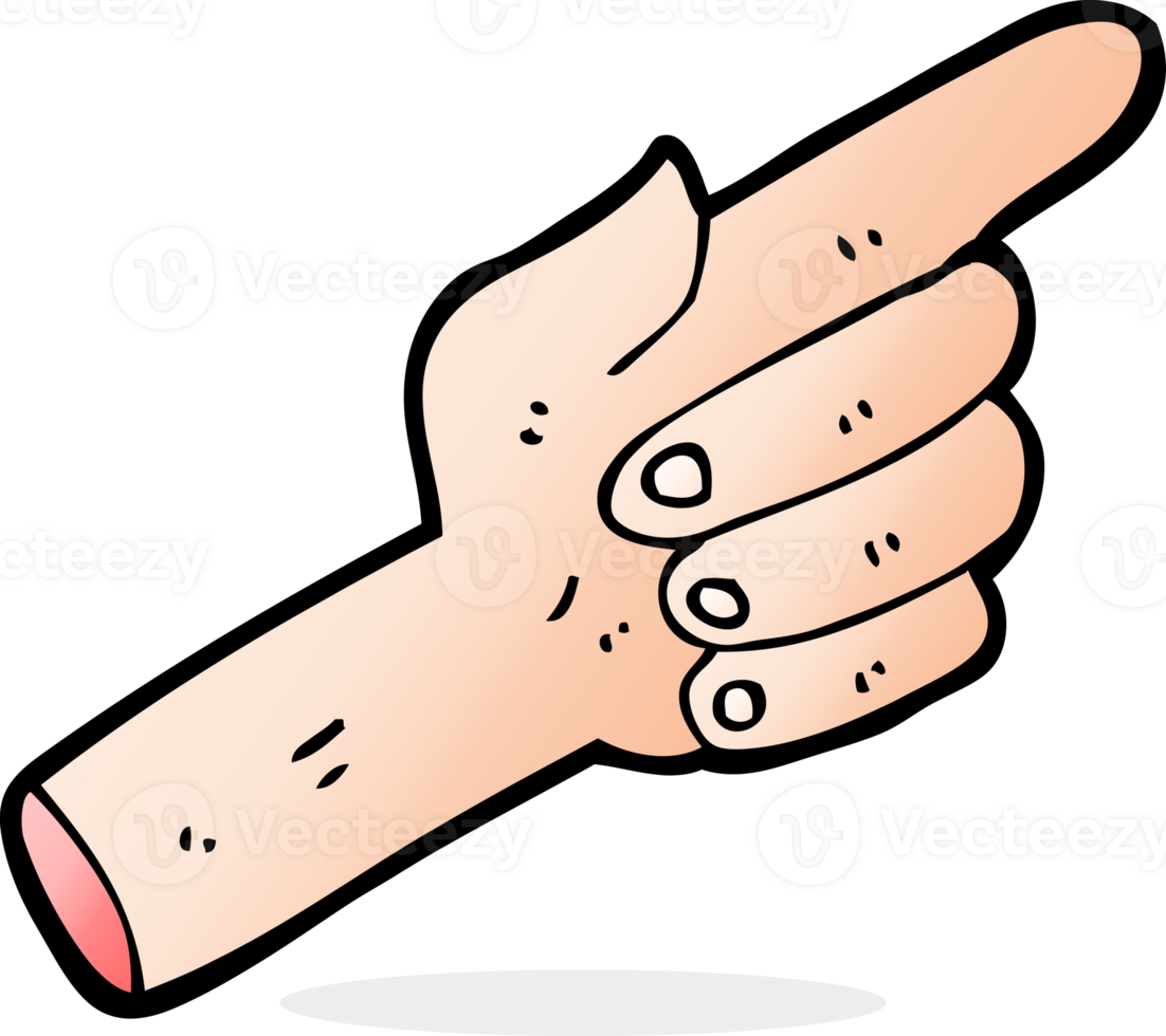 cartoon pointing hand png