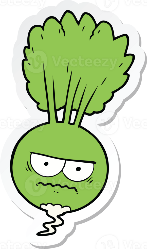 sticker of a cartoon root vegetable png