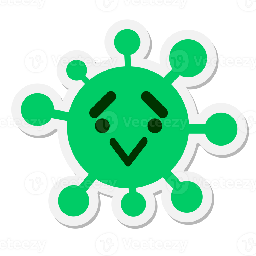 simple worried bird virus sticker png