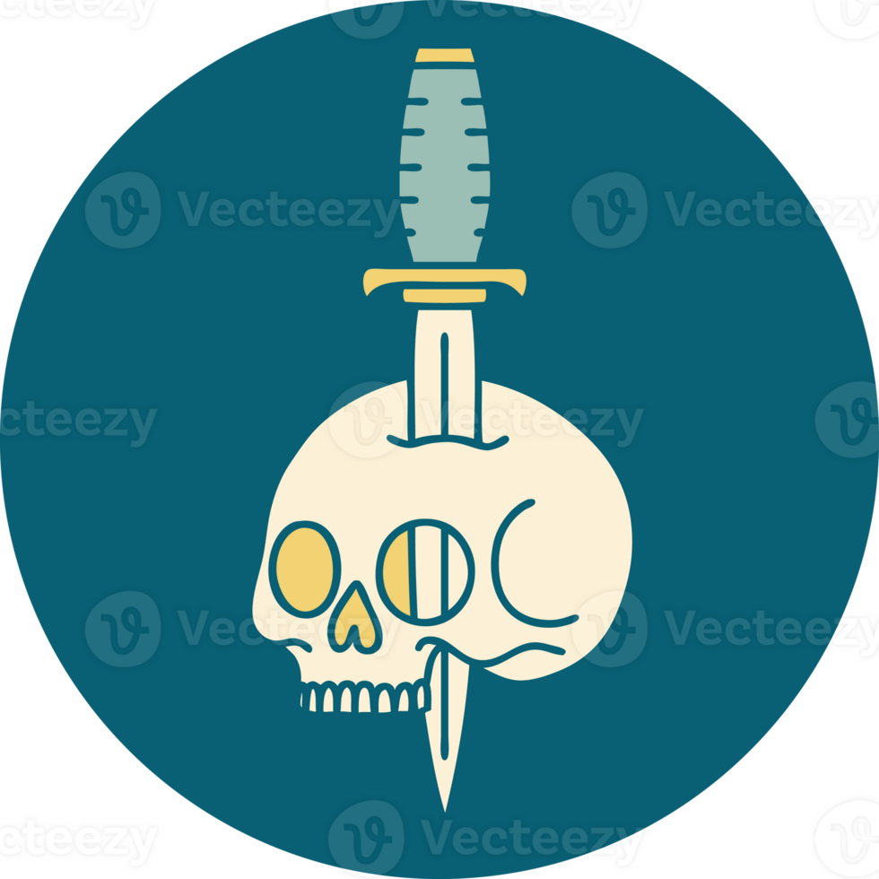 iconic tattoo style image of a skull png