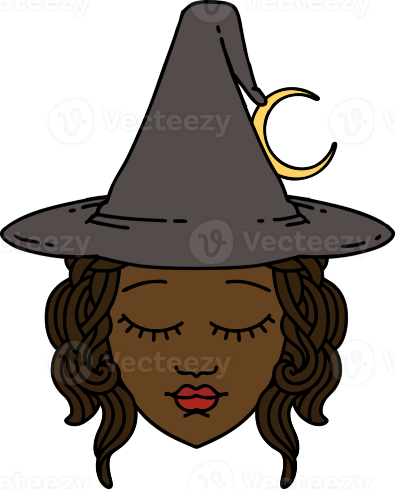 Retro Tattoo Style human mage character png
