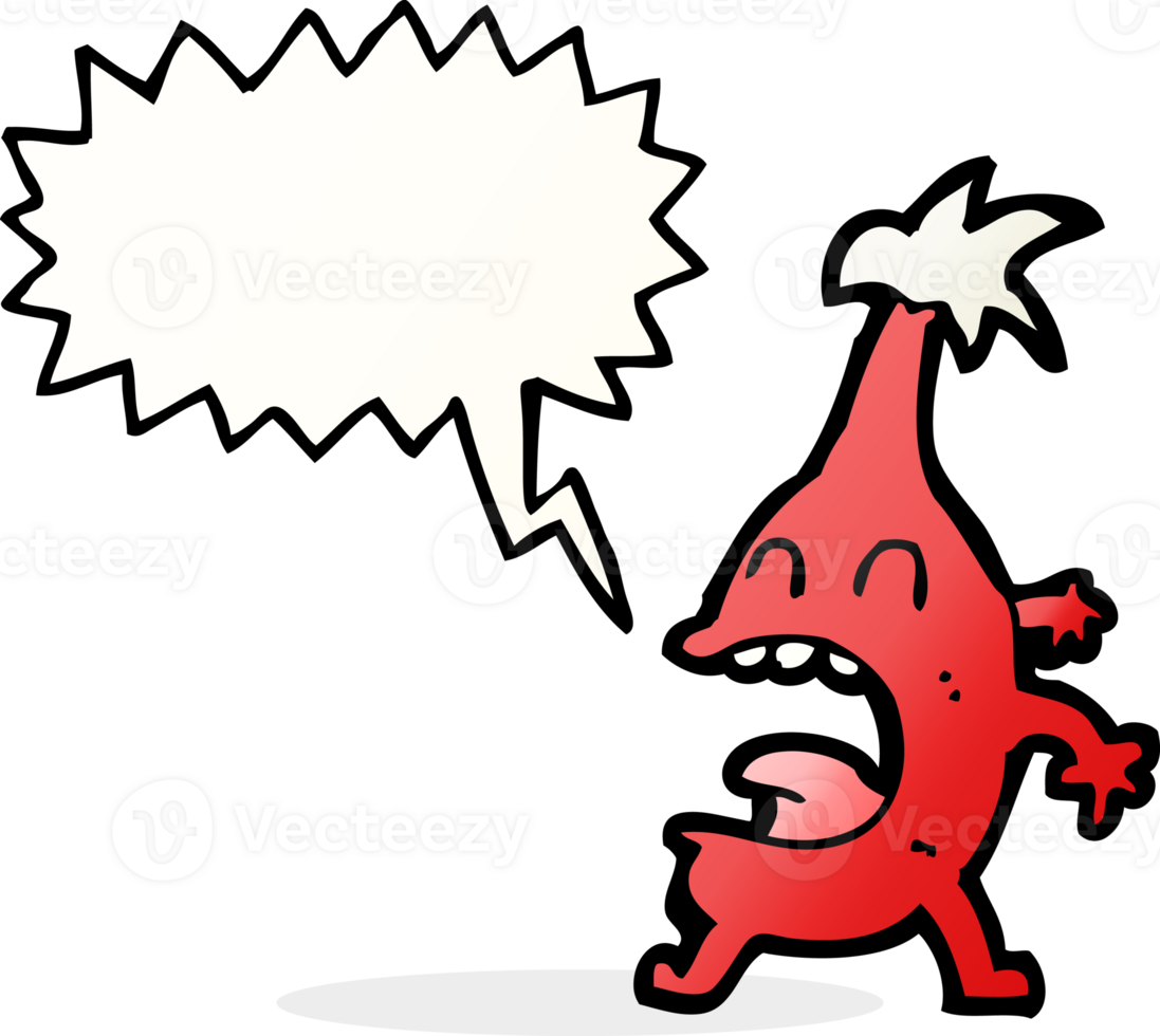 cartoon funny christmas creature with speech bubble png