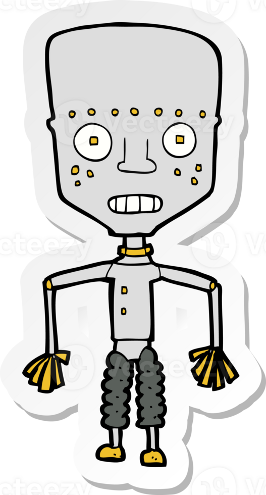 sticker of a funny cartoon robot png