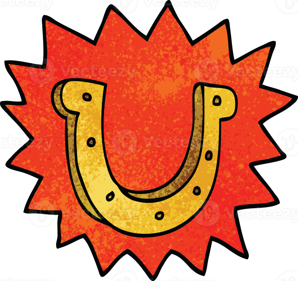 cartoon doodle crazy lucky horseshoe symbol png