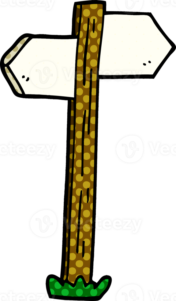 cartoon doodle painted direction sign posts png