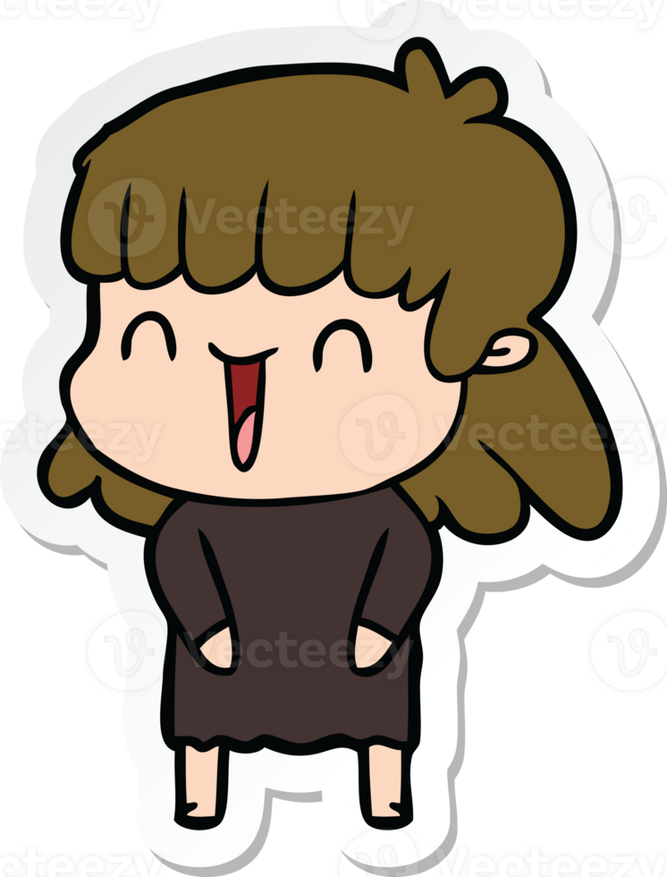 sticker of a cartoon woman png