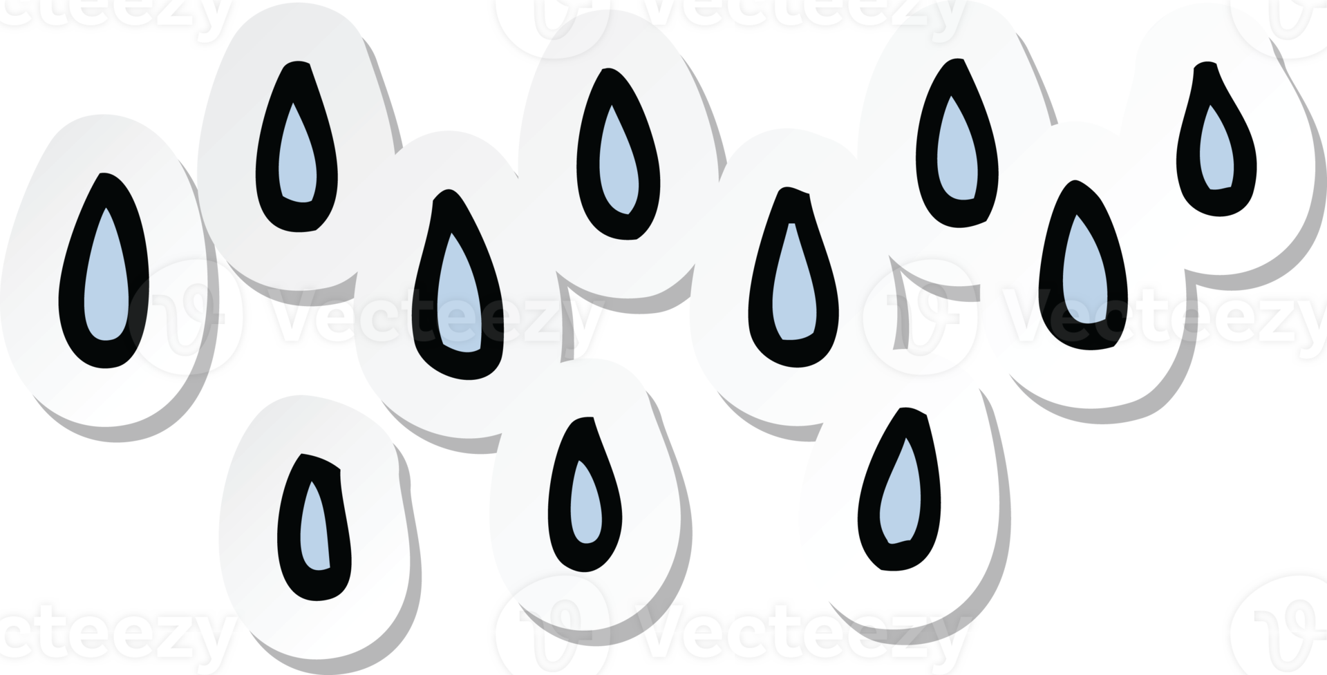 sticker of a cartoon rain png