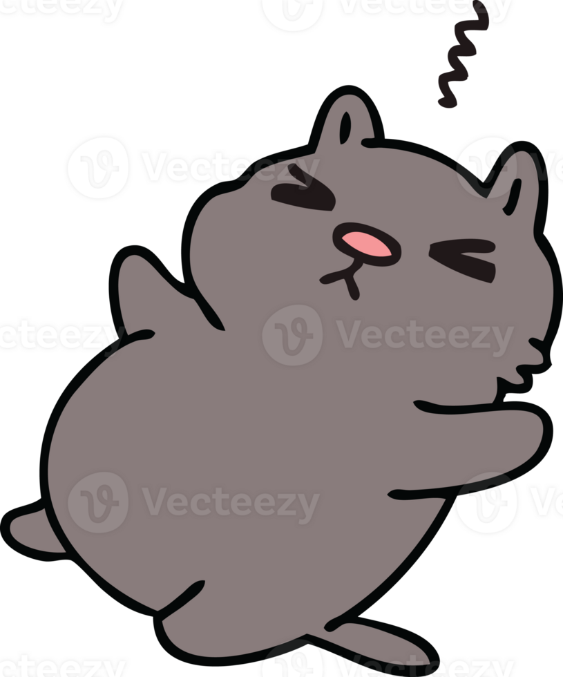 hand drawn quirky cartoon cat png