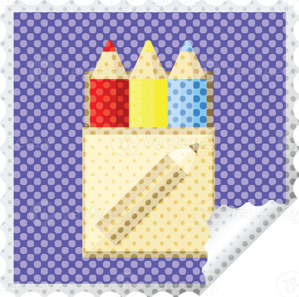 pack of coloring pencils graphic square sticker stamp png