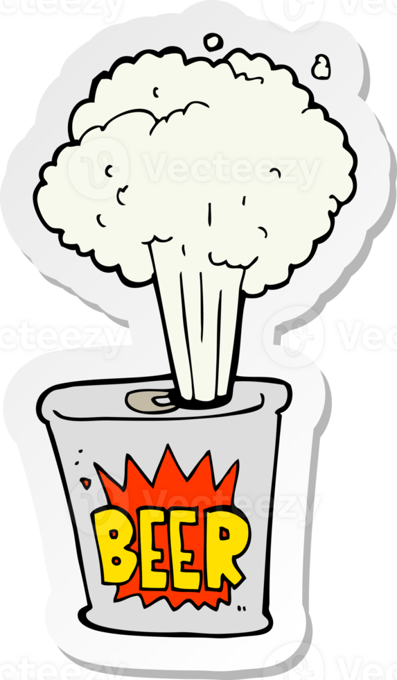 sticker of a cartoon beer can png