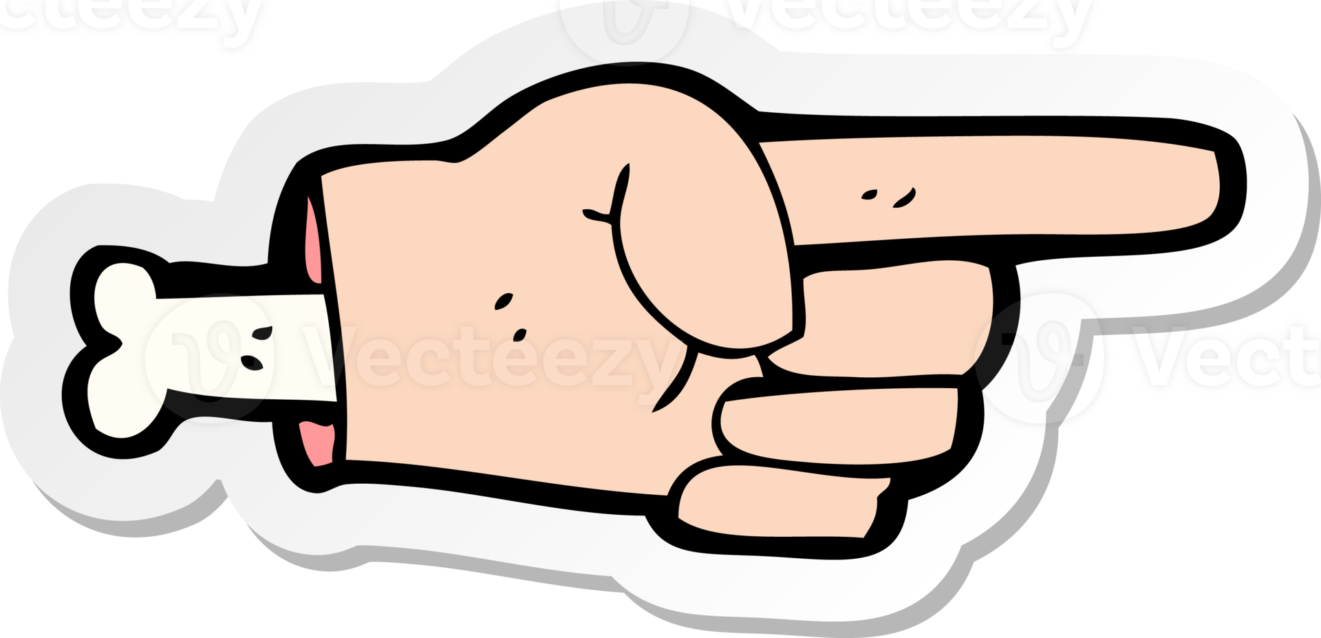 sticker of a cartoon pointing hand symbol png