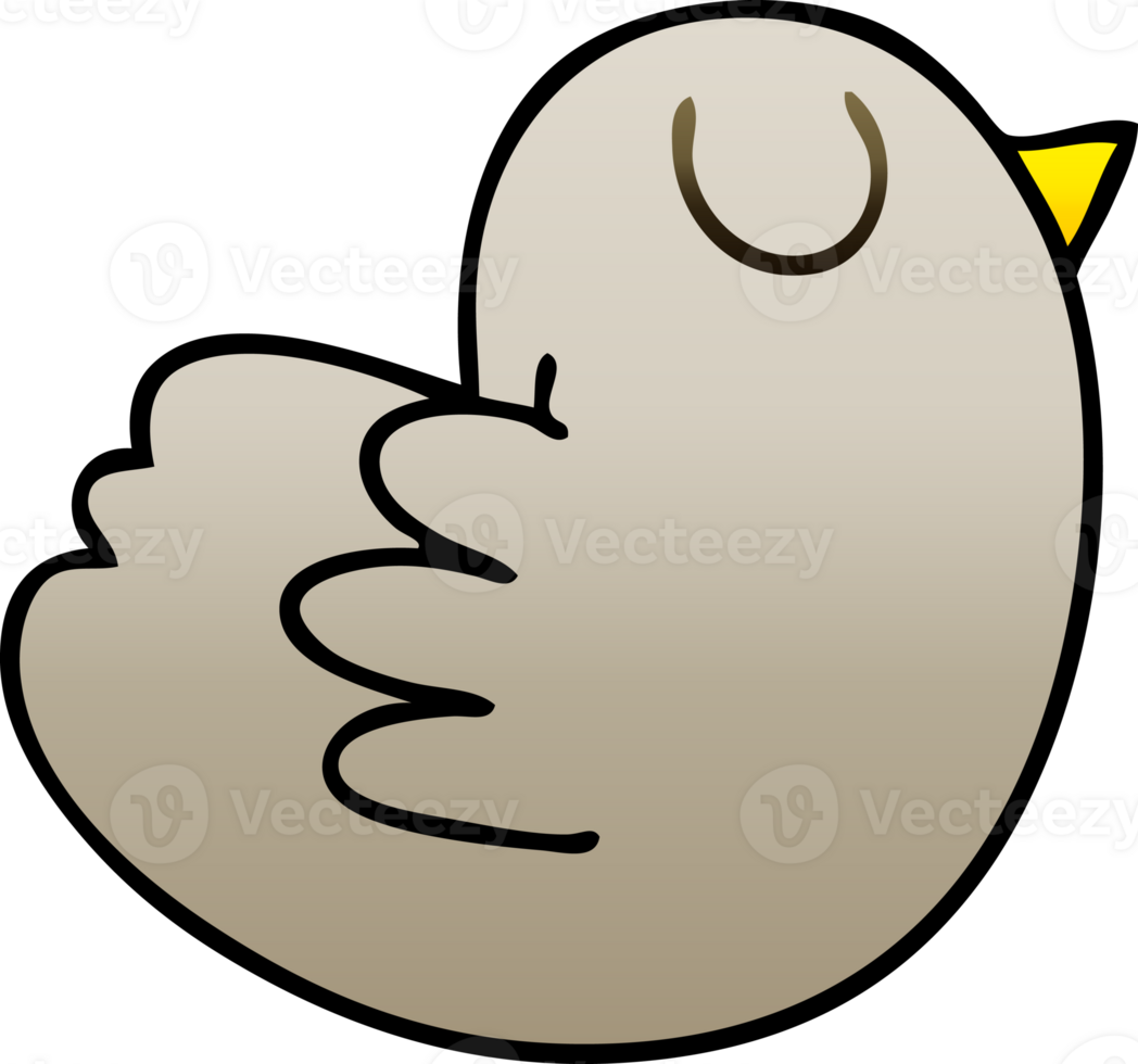 gradient shaded quirky cartoon bird png