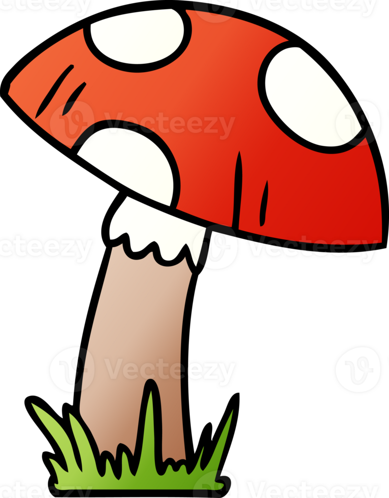 hand drawn gradient cartoon doodle of a toad stool png
