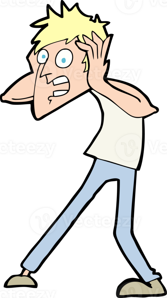 cartoon man panicking png