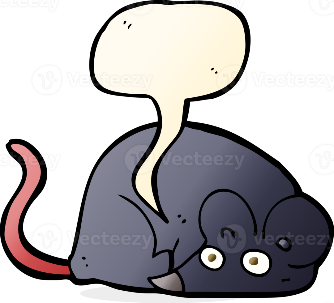 cartoon white mouse with speech bubble png