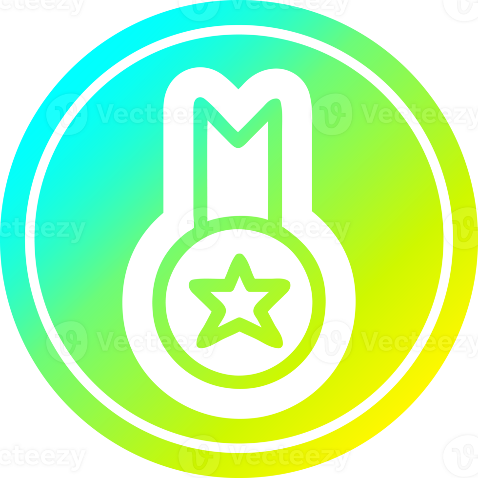 medal award icon with cool gradient finish png