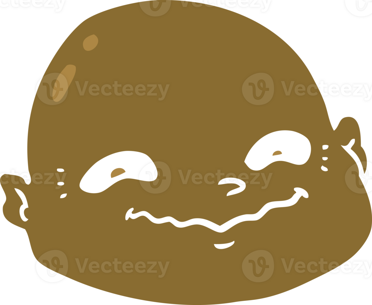 flat color style cartoon bald man png