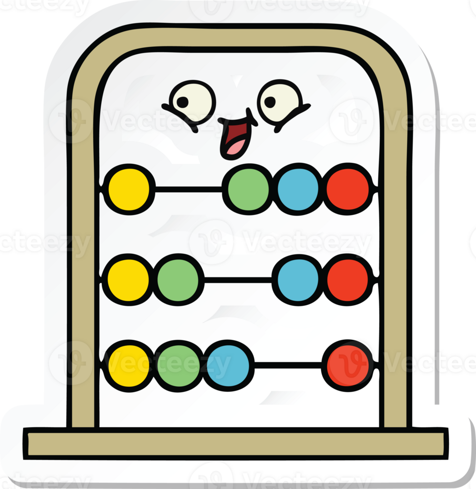 sticker of a cute cartoon abacus png