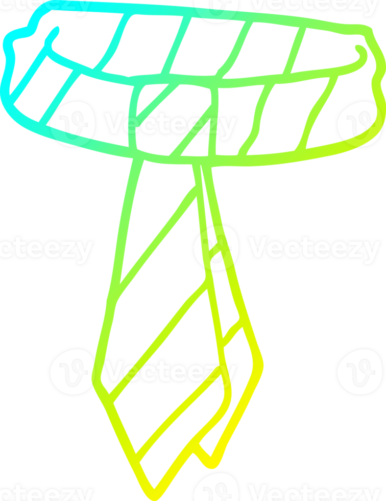 cold gradient line drawing of a cartoon office tie png