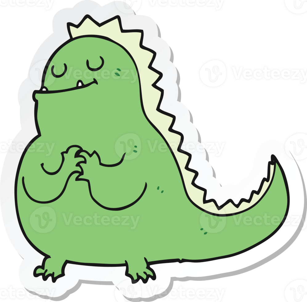 sticker of a cartoon dinosaur png