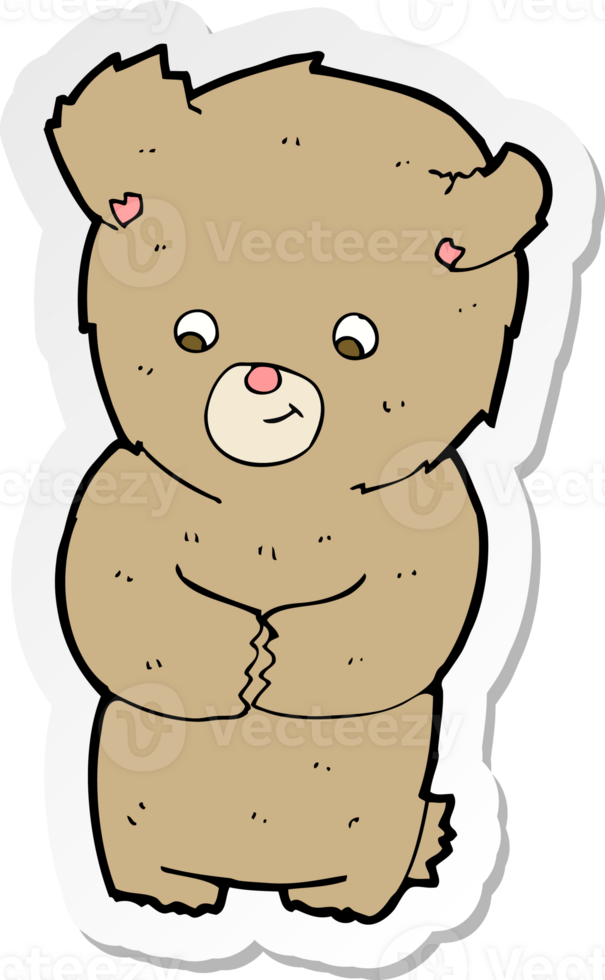 sticker of a cartoon teddy bear png