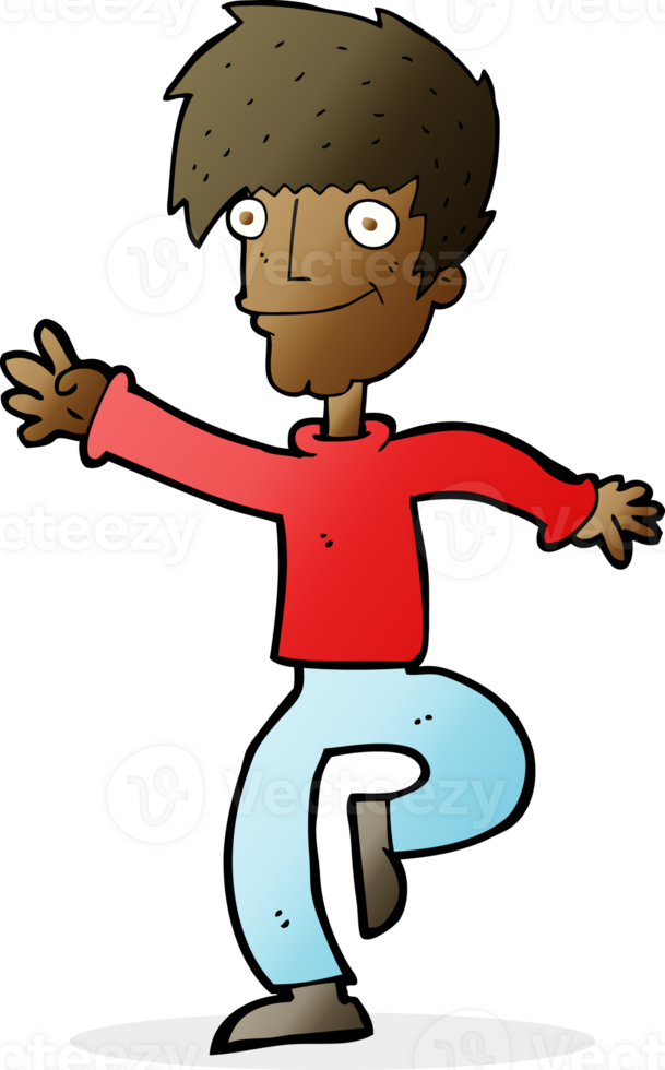 cartoon happy man dancing png