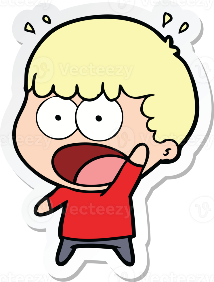 sticker of a cartoon shocked man png
