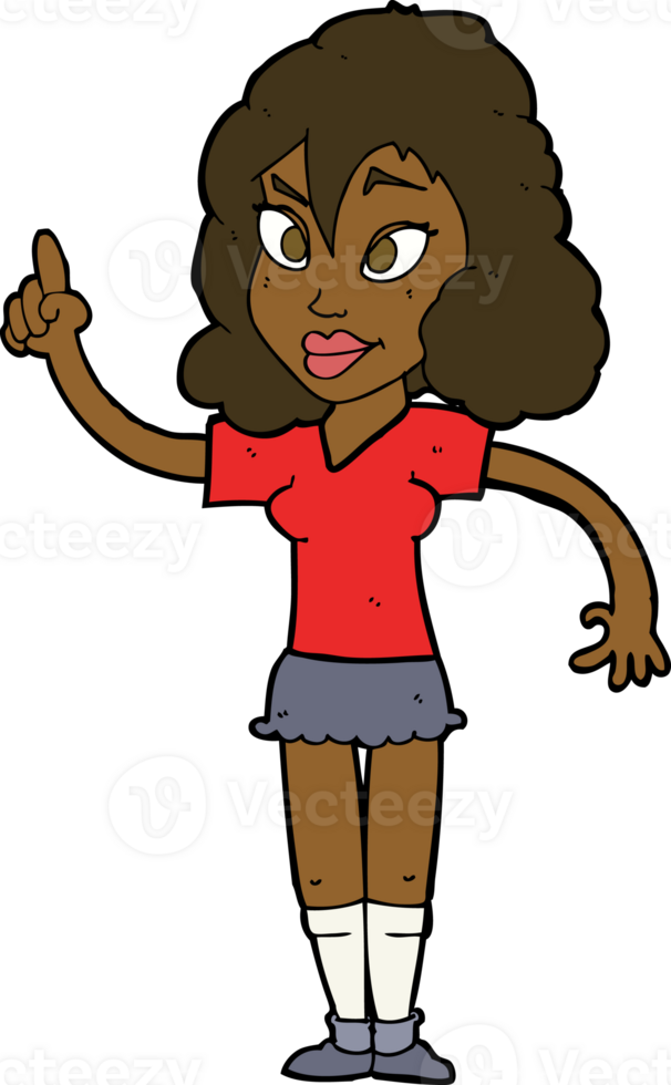 cartoon pretty woman with idea png