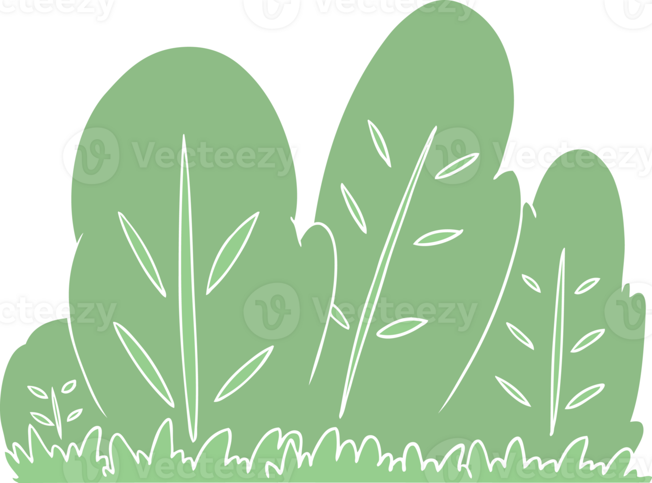 flat color style cartoon hedge png
