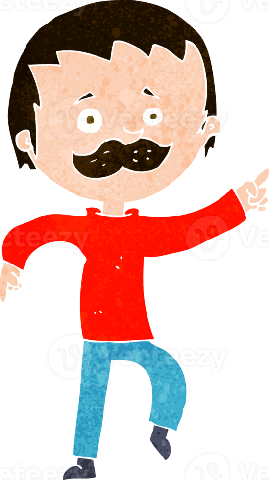 cartoon man with mustache pointing png