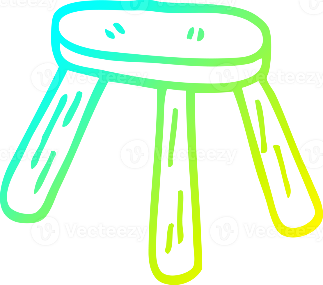 cold gradient line drawing cartoon low stool png