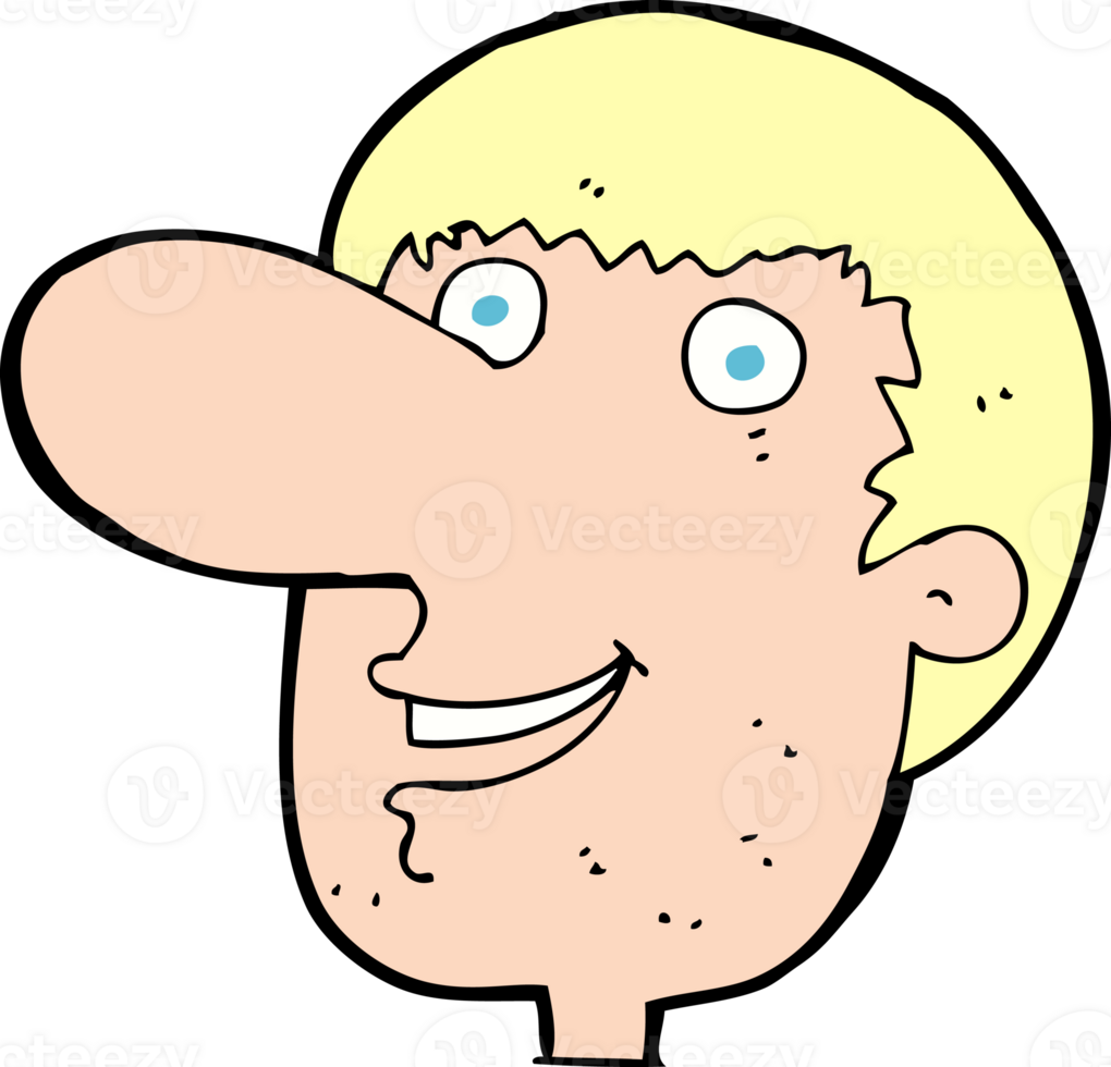 cartoon happy male face png