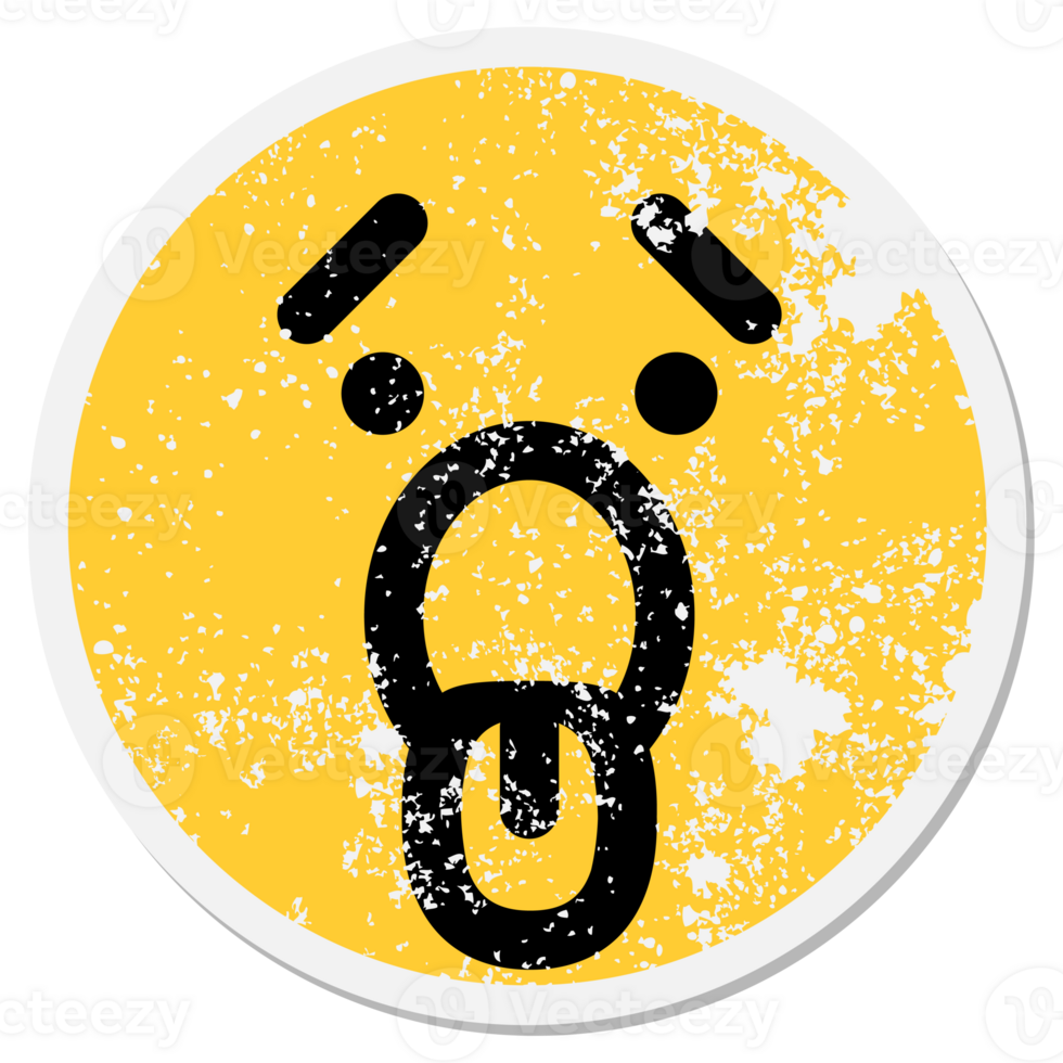 exhausted panting face circle png