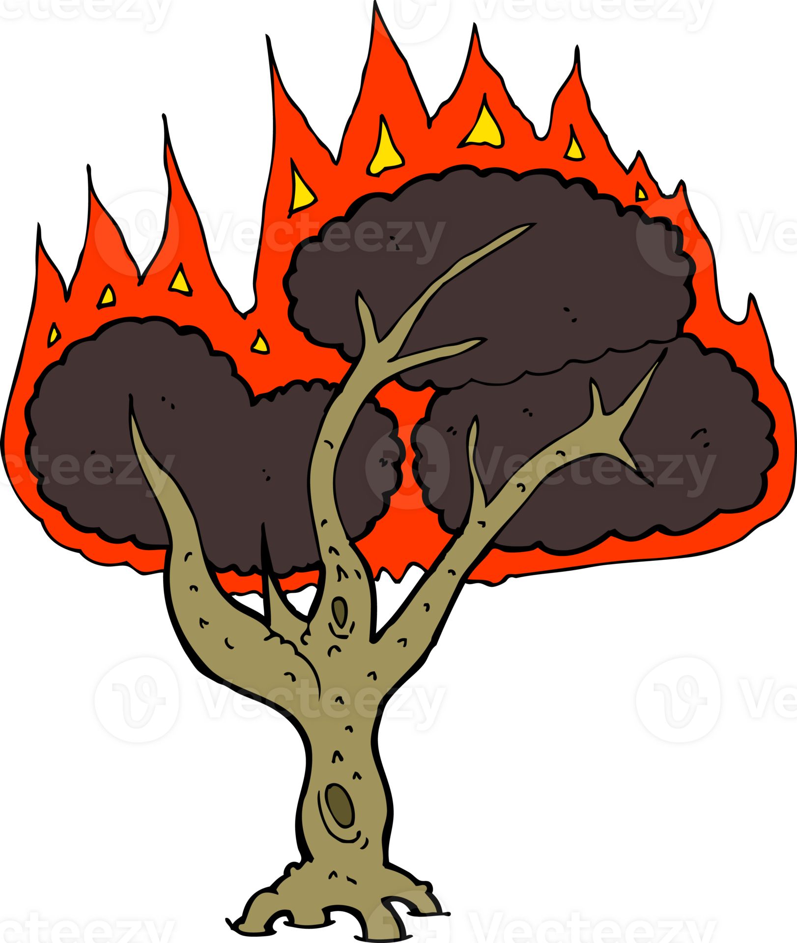 cartoon burning tree 44932993 PNG