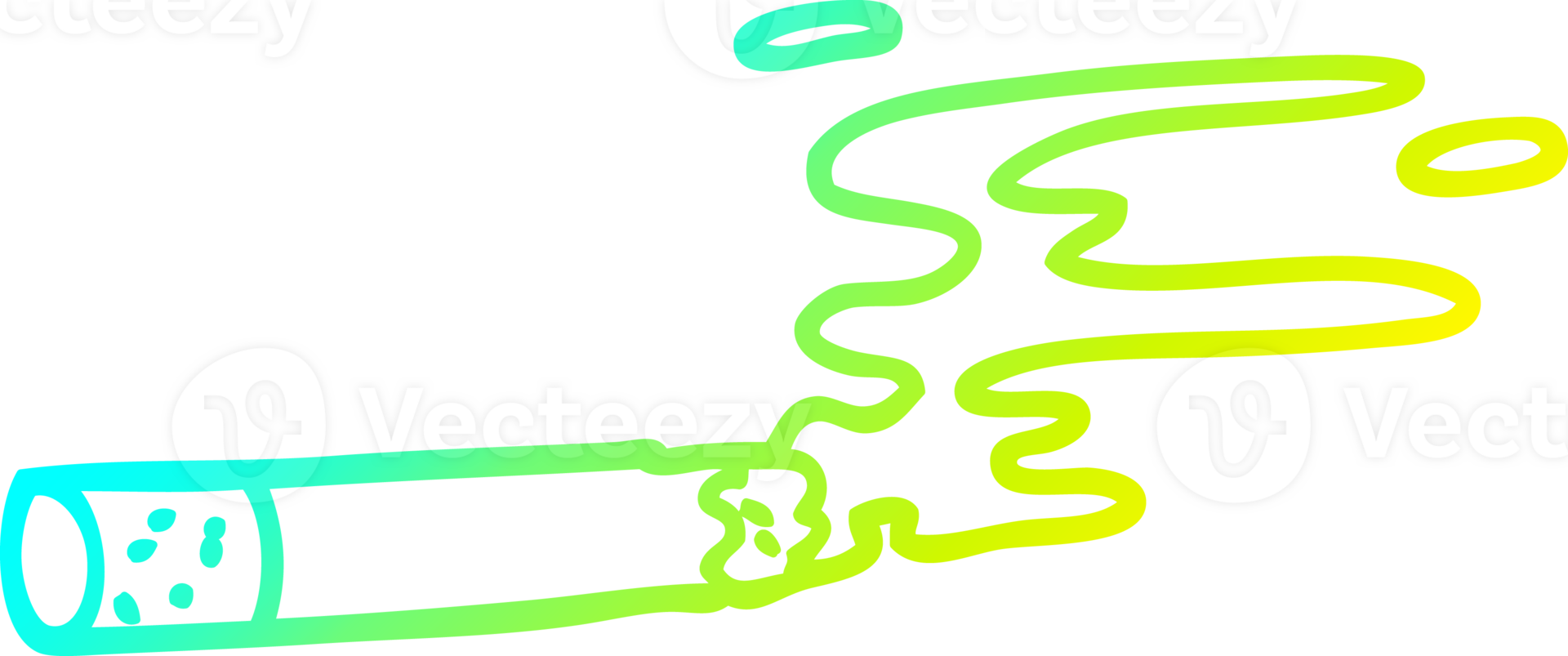 cold gradient line drawing of a cartoon cigarette png